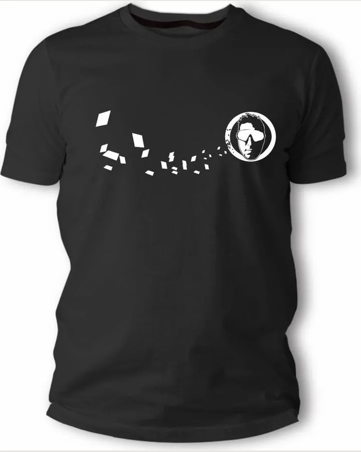 Μαύρο T-shirt Spinus με γεωμετρικό σχέδιο